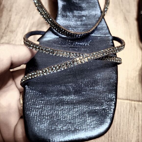 Jeffrey Campbell Sparkly Rhinestone   Kitten Heel Shoes Blue Size 6.5 - Picture 2 of 12